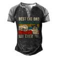 Mens Vintage Best Cat Dad Ever Bump Fit Classic Men's Henley Raglan T-Shirt Black Grey