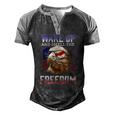 Wake Up And Smell The Freedom Murica American Flag Eagle Men's Henley Raglan T-Shirt Black Grey