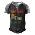 Mens Welder Husband Dad Welding Legend Vintage Men's Henley Raglan T-Shirt Black Grey