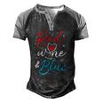Wine Lover 4Th July Red Wine And Blue Men's Henley Raglan T-Shirt Black Grey