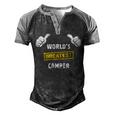 Worlds Greatest Camper Funny Camping Gift Camp T Shirt Men's Henley Shirt Raglan Sleeve 3D Print T-shirt Black Grey