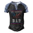 4Th Of July American Flag Dad Men's Henley Raglan T-Shirt Black Blue