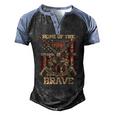 4Th Of July Military Home Of The Free Because Of The Brave Men's Henley Raglan T-Shirt Black Blue