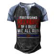 4Th Of July Fireworks Director If I Run We All You Run Men's Henley Shirt Raglan Sleeve 3D Print T-shirt Black Blue