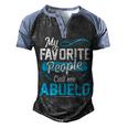 Abuelo Grandpa Gift My Favorite People Call Me Abuelo V2 Men's Henley Shirt Raglan Sleeve 3D Print T-shirt Black Blue
