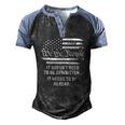 American Flag It Needs To Be Reread We The People On Back Men's Henley Raglan T-Shirt Black Blue