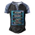 Asian Trans Lives Matter Lgbtq Transsexual Pride Flag Men's Henley Raglan T-Shirt Black Blue