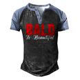 Mens Bald Beautiful Graphic Men's Henley Raglan T-Shirt Black Blue