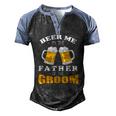 Mens Beer Me Im The Father Of The Groom Men's Henley Raglan T-Shirt Black Blue