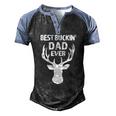 Best Buckin Dad Ever Mens Men's Henley Raglan T-Shirt Black Blue