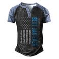 Best Dad Ever Us American Flag For Fathers Day Men's Henley Raglan T-Shirt Black Blue