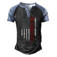 Best Daddy Ever Us American Flag Vintage For Fathers Day Men's Henley Raglan T-Shirt Black Blue