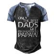 Only The Best Dads Get Promoted To Papaw Men's Henley Raglan T-Shirt Black Blue