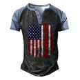 Best Papaw Ever Us Flag Patriotic 4Th Of July American Flag Men's Henley Raglan T-Shirt Black Blue