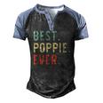 Best Poppie Ever Cool Vintage Fathers Day Men's Henley Raglan T-Shirt Black Blue