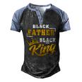 Mens Black Father Black King African American Dad Fathers Day Men's Henley Raglan T-Shirt Black Blue