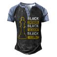 Black Father Black King Fathers Day Men's Henley Raglan T-Shirt Black Blue