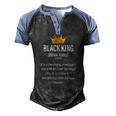 Black Father Noun Black King A Hardworking Intelligent Male Of African Heritage Who Is A Noble Men's Henley Raglan T-Shirt Black Blue