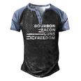 Bourbon Bacon Guns & Freedom 4Th Of July Patriotic Usa Flag Men's Henley Raglan T-Shirt Black Blue