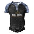 Call Of Daddy Parenting Ops Gamer Dads Fathers Day Men's Henley Raglan T-Shirt Black Blue