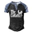 The Catfather Cat Dad For Men Cat Lover Men's Henley Raglan T-Shirt Black Blue