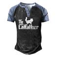 The Catfather Persian Cat Lover Father Cat Dad Men's Henley Raglan T-Shirt Black Blue