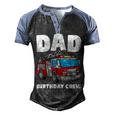 Dad Birthday Crew Fire Truck Firefighter Fireman Party Men's Henley Shirt Raglan Sleeve 3D Print T-shirt Black Blue