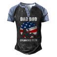 Mens Dad Bod Drinking Team American Us Flag Vintage Fathers Day Men's Henley Raglan T-Shirt Black Blue
