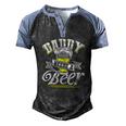Dad Needs A Beer Button Up S Beer Drinking Love Men's Henley Raglan T-Shirt Black Blue
