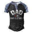Dad Of One Boy And Two Girls Men's Henley Shirt Raglan Sleeve 3D Print T-shirt Black Blue