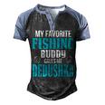 Dedushka Grandpa Fishing Gift My Favorite Fishing Buddy Calls Me Dedushka Men's Henley Shirt Raglan Sleeve 3D Print T-shirt Black Blue