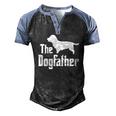 The Dogfather Dog Glen Of Imaal Terrier Men's Henley Raglan T-Shirt Black Blue