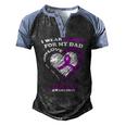 Epilepsy Awareness I Wear Purple For My Dad Men's Henley Raglan T-Shirt Black Blue