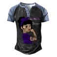 Epilepsy Warrior Strong Women Purple Ribbon Epilepsy Epilepsy Awareness V2 Men's Henley Shirt Raglan Sleeve 3D Print T-shirt Black Blue