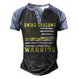 Ewings Sarcoma Warrior Usa Flag United States Flag Yellow Ribbon Ewings Sarcoma Ewings Sarcoma Awareness Men's Henley Shirt Raglan Sleeve 3D Print T-shirt Black Blue