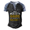 Family 365 The Greatest Dads Get Promoted To Grampy Grandpa Men's Henley Raglan T-Shirt Black Blue