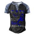 Fasd Dad Most People Never Meet Their Hero I Raised Mine Blue And Grey Ribbon Fetal Alcohol Spectrum Disorder Fetal Alcohol Spectrum Disorder Awareness Men's Henley Shirt Raglan Sleeve 3D Print T-shirt Black Blue