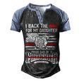 Father Grandpa I Back The Red For My Daughter Proud Firefighter Dad 186 Family Dad Men's Henley Shirt Raglan Sleeve 3D Print T-shirt Black Blue