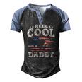 Mens For Fathers Day Tee Fishing Reel Cool Daddy Men's Henley Raglan T-Shirt Black Blue