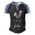 Funny Cute Pastel Purple Bunny Im All Ears Rabbit Happy Easter Day Gift For Girls Women Mom Mommy Family Birthday Holiday Christmas Men's Henley Shirt Raglan Sleeve 3D Print T-shirt Black Blue