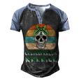 Gastroparesis Warrior Skull Women Vintage Green Ribbon Gastroparesis Gastroparesis Awareness Men's Henley Shirt Raglan Sleeve 3D Print T-shirt Black Blue