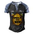 Gender Reveal He Or She Uncle To Bee Men's Henley Shirt Raglan Sleeve 3D Print T-shirt Black Blue