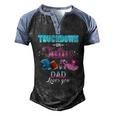 Gender Reveal Touchdowns Or Tutus Dad Matching Baby Party Men's Henley Raglan T-Shirt Black Blue