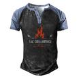 The Grill Father Bbq Fathers Day Men's Henley Raglan T-Shirt Black Blue