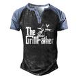 The Grillfather Barbecue Grilling Bbq The Grillfather Men's Henley Raglan T-Shirt Black Blue