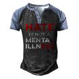 Hate Is Not A Mental Illness Anti-Hate Men's Henley Raglan T-Shirt Black Blue