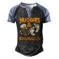 Huggies And Chuggies Future Father Party Men's Henley Raglan T-Shirt Black Blue