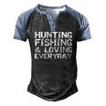 Hunting Fishing & Loving Everyday Hunter Men's Henley Raglan T-Shirt Black Blue