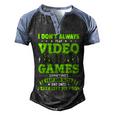 I Dont Always Play Video Games Video Gamer Gaming Men's Henley Shirt Raglan Sleeve 3D Print T-shirt Black Blue