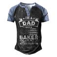 Im A Dad And Baker Funny Fathers Day & 4Th Of July Men's Henley Shirt Raglan Sleeve 3D Print T-shirt Black Blue